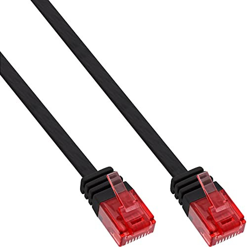 InLine 71605S Patchkabel flach, U/UTP, Cat.6, schwarz, 5m