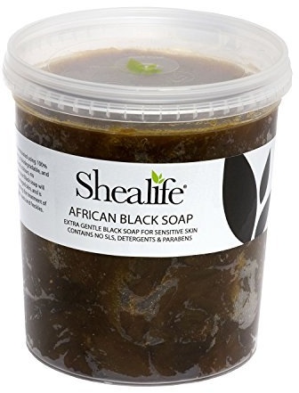 Shealife African Black Soap, traditionally made using Unrefined Shea Butter, Cocoa Pod Ash, & Virgin Coconut Oil. Contains No SLS, Detergents & Parabens. Ideal for very Sensitive Skin types, supplied direct by Shea Life Skincare. 1 Kg Tub.