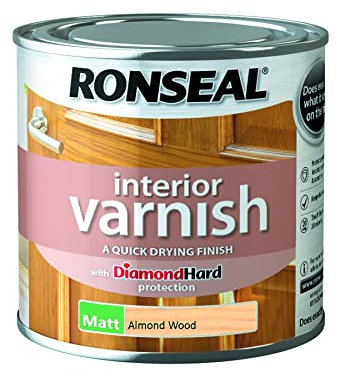 Ronseal RSLIVMAW250 250ml Quick Dry Matt Interior Varnish - Almond Wood