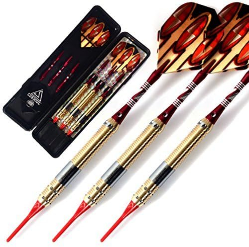 CUESOUL 16g weiche Spitze Darts Set dauerhaft 6 Wellen 3 Flüge 3 Fässer + schlanker Fall für elektronisches Dartboard(STBS080)