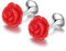 HONEY BEAR Herren/Damen Manschettenknöpfe Hochzeit Cufflinks Edelstahl Rose 1 Paar,MEHRWEG
