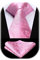 HISDERN Cravate Homme rose Paisley Cravates en Soie pour Hommes Mariage Cravatte et Pochette Set