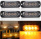 4 x LED Feux Stroboscopique,4 LED Lampe Flash Stroboscope Gyrophare LED Feux Pénétrations Avant Voyant d’Alarme Urgence Strobe Orange 12W 12V/24V pour Voiture Camion Remorque