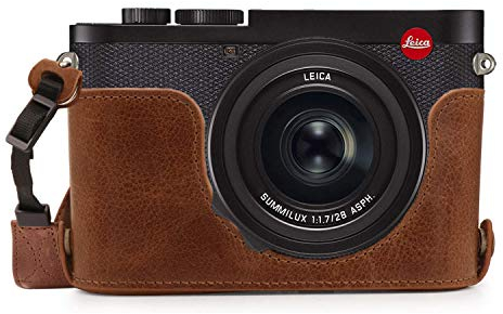 MegaGear MG1719 Ever Ready Kameratasche aus echtem Leder, kompatibel mit Leica Q2, Braun
