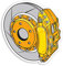 2 x 10cm Yellow Car Brake Caliper Vinyl Stickers - Drift Racing Sticker #20965 (10cm Wide)