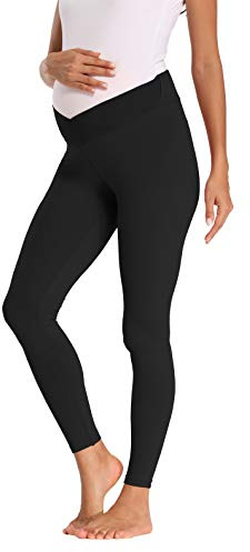 Foucome Women's Maternity Legging Under The Belly, Black, M