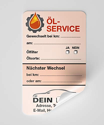 Öl-Service-Aufkleber Rot 1000 Stück Firmenlogo