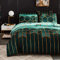 TT Global Vert Housse de Couette 220x240cm à Motif 3D Géométrique - Parure de Lit 2 Personnes avec Fermeture Éclair - Sets Housse de Couette Boho Imprimé en Microfibre avec 2 Taie d'oreiller 50x70cm