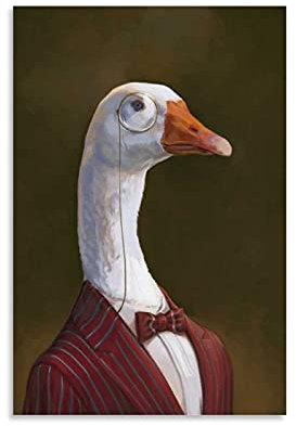 JKLM Gentleman Gans Poster / Kunstdruck auf Leinwand, dekorativ, 60 x 90 cm