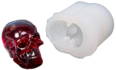 MSEKKO Molde de Llavero Llavero de Calavera Molde de epoxi de Cristal UV Molde de Silicona Colgante de Pulsera Hecha a Mano