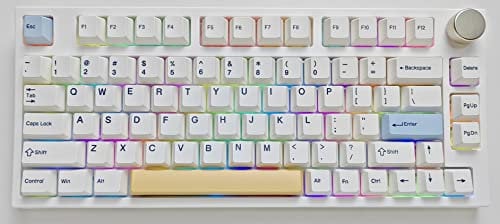 keydous NJ80-AP Wireless Mechanical Keyboard with Knob Bluetooth 5.0/2.4G/Wired Connection 75% Hot Swappable Custom RGB Programmable Gaming Keyboard with PBT Keycap for Win Mac