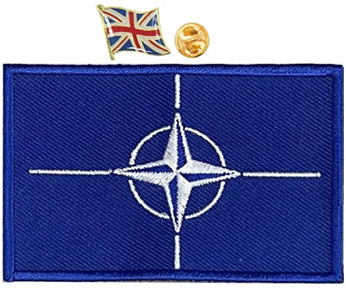 A-ONE 3D NATO Mark Tactical Patch + UK Military Metal Metal Revers Pin, perfekt für Rucksackbetreiber Plattenträger Armee Weste Munitionsbeutel Holster Schlachtress Molle Cap Nr. 422 + 015p