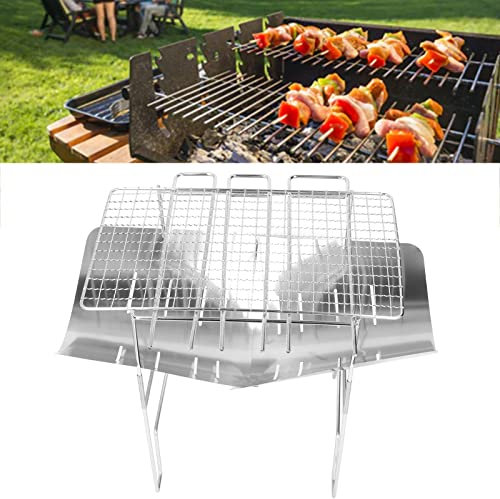 Barbecue à charbon de bois pliable pour camping, anti-rouille, portable, en acier inoxydable, pour pique-nique, maison, barbecue, barbecue pliable, charbon de bois