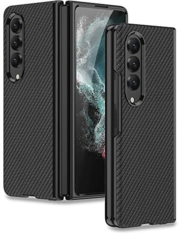 COQUE étui Samsung Galaxy Z Fold 4, Pliante Mince 3D Incurvée Pleine Prépuce,Antichoc Anti-Chute Pliable pour Samsung Galaxy Z Fold4 5G-Fibre Carbone