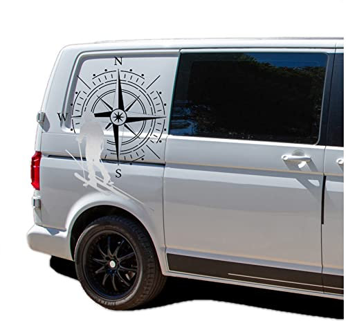 KX072 KX073 - Adesivo per auto con bussola, 60 x 76 cm, colore rosa dei venti
