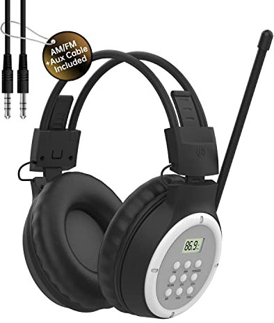 UMUTOO AM FM Radio Headphones, Personal Portable Radio Headset am/fm Digital with Best Reception for Jogging, Mowing, Cycling, Meeting, Powered by 2 AA Batteries (Not Included)……