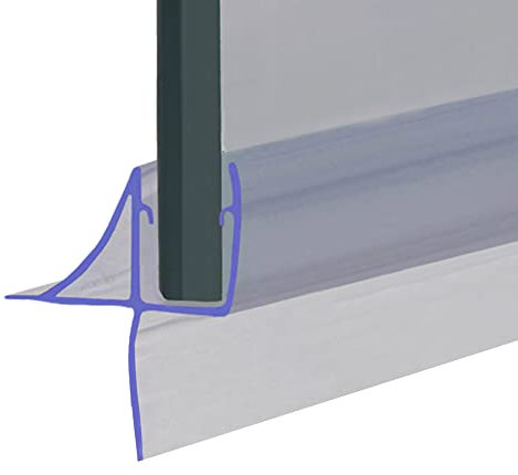 Shower or Bath Screen Door Seal | Fits 4, 5 or 6mm Glass | Seals Gaps of Up to 30mm | 80cm, 90cm, 140cm or 200cm Long | Clear | SEAL152 (80cm)