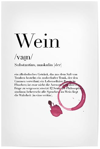 artboxONE Poster 90x60 cm Typografie Wein Definition hochwertiger Design Kunstdruck - Bild Wein Definition lustig
