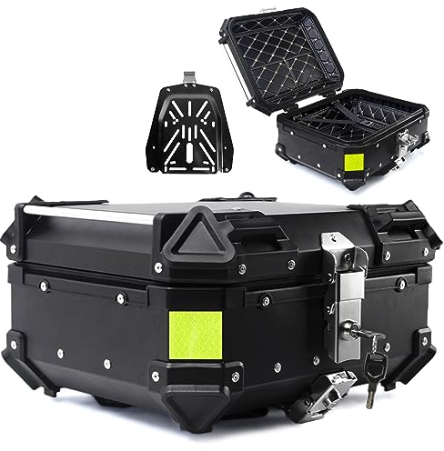 FUYAO Top Case 28 L Koffer Motoradkoffer Rollerkoffer Universal Motorrad Heckkoffer,Wasserdicht Klein Topcase Für Roller,Motorrad,Mofa,Quad,Schwarz/Weiß