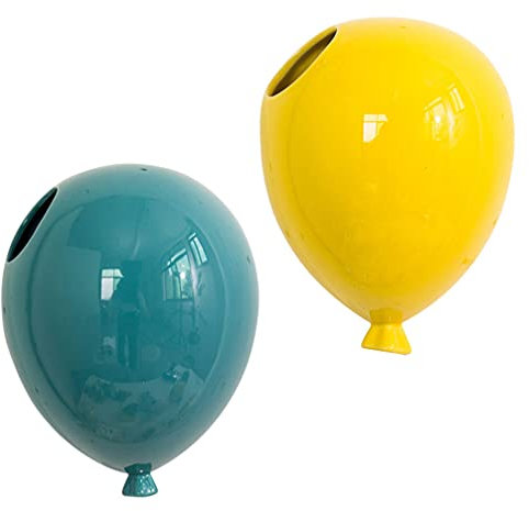 Decorazione per mensola da bagno, 2 pezzi, fioriera da parete in ceramica, supporto decorativo per piante da bagno, vaso decorativo a forma di palloncino per piante da interno piante da bagno