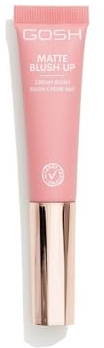GOSH Cream Blush Matte BLUSH-UP I Liquid Blush für ein mattes, frisches Finish I Seidiges Creme Rouge mit eingebautem Schwamm für unterwegs I Parfümfrei, allergiezertifiziert & vegan I 002 Dusty Rose