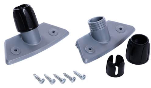 BawiTec Stielhalter Set Besenstielhalter Metallhalter Kunststoffhalter inkl. Schrauben Ersatz Metall-Kunststoff-Halterung für Stiele Holzstiele (2 Kunststoffhalter mit Gewinde)