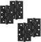 Decoranddecor Door Hinges Internal - Fire Rated - 4inc / 102mm - Ball Bearing - Steel - Matt Black - 2 Pairs