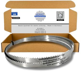 Birke® FLEXBACK & UDDEHOLM Bandsägeblätter 1712mm Breite 6-15mm für Weich- und Hartholz, NE-Schnitte... (1712x12x0,45 5ZpZ (UDDEHOLM))