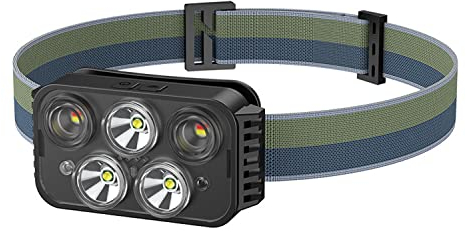 Lampe Frontale,2000 Lumens Super Lumineux Torche Frontale LED,Rechargeable USB,8 Modes D'éclairage Détecteur Mouvement Lampe,IPX6 Étanche et,Pour Enfants et Adultes Pêche,Camping,Cyclisme,Running