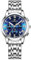 OIDEA Analoge Uhren, rund, Paare: wasserdichte Quarzuhr für Damen und Herren, abnehmbares Edelstahlband, leuchtender Kalender, für Freizeit, Business, Geschenk, Silber, Blau, Damen, Armband