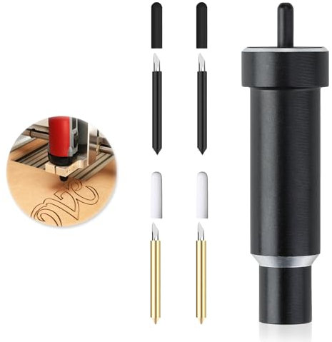 5 Pcs Deep Cut Blades Set, Includes 4 Knife Blades and 1 Housing Compatible with Maker 3/Maker Air 3/Air 2/Air One/Explore 3, 60° Blade Accessories for DIY Crafts, Foil Engraving and Logos (Black)