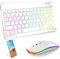 Tastiera e mouse Bluetooth Combo per iPad, set wireless RGB ricaricabile con retroilluminazione a 7 colori, compatibile con iPad di 10a/9a/8a generazione, iPad Pro/Air/Mini (bianco).