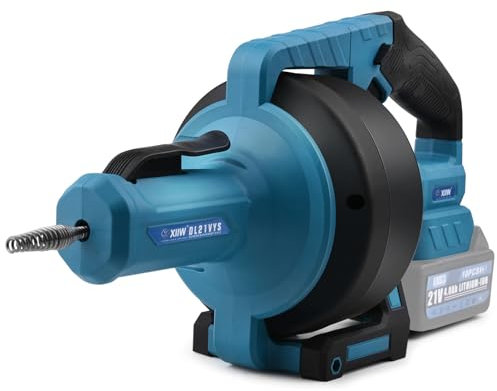Macchina per la pulizia dei tubi, batteria da 610 giri/min, compatibile con batteria Makita da 18 V, ø9 mm, 7,6 m, spirale per tubazioni Ø16 – 85 mm, pulitore elettrico per tubi di scarico