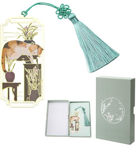 HENGBIRD Lesezeichen Katzen Anime Lesezeichen Metall Schöne Lesezeichen Katze, Niedliches Geschenk für Frauen, Lesezeichen Liebhaber, Katzenliebhaber, Buch Lesezeichen Bookmark für Lehrer Studenten