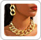 Reaky Punk Necklaces Sets Gold Chunky Necklace 2 Pcs Cuban Link Necklaces Chains Accessories for Women