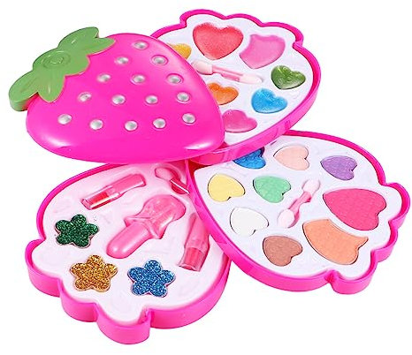 ifundom Erdbeer-Make-up-Set Für Mädchen Kein Spielhaus-Spielzeug Make-up-Set Für Jungen Und Mädchen Zum Rollenspiel