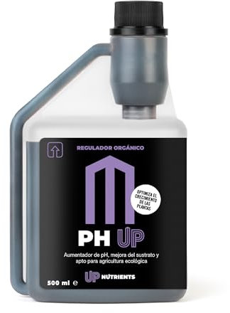 UP NUTRIENTS Subidor pH UP 500 ml für Pflanzen, pH-Wert, Bodenkulturen und Blumen, 100 % biologisch, geeignet für ökologische Landwirtschaft, Flasche mit Dosierer