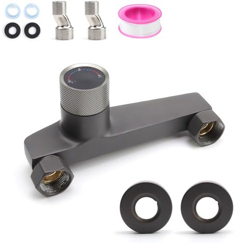 MYLERCT Robinet Baignoire, Cascade Mitigeur Douche, Céramique Mitigeur Douche 2 Sorties, 2 Sorties D'eau, Mural 17,5cm, Peut Être Utilisé pour L'installation D'une Douche Dans La Salle de Bain