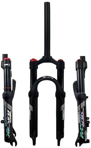 AADDFDD Forcella Anteriore per MTB Mountain Bike da 20 a 24 Pollici con Sospensione ad Aria e Olio, Corsa 80 mm, mozzo 100 mm, Attacco QR 9 mm, Tubo Dritto da 1 1/8'', Blocco della Linea d