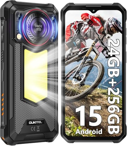 NUOVO OUKITEL WP53 PRO Smartphone Rugged, Android 15, 24GB RAM (8+16), 256GB ROM, Batteria 11000mAh, Speaker 128dB, Display 6.52 HD, Fotocamera 50MP, Torcia 900lm, IP68, NFC, Dual SIM 4G antiurto