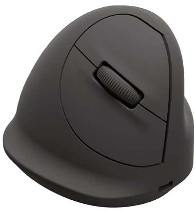 Fellowes Breyta Plus ergonomische Vertikalmaus – Klein, für Rechtshänder, Bluetooth, Dongle oder kabelgebunden, aus recyceltem Material, mit Microban-Schutz & wiederaufladbarem Akku.