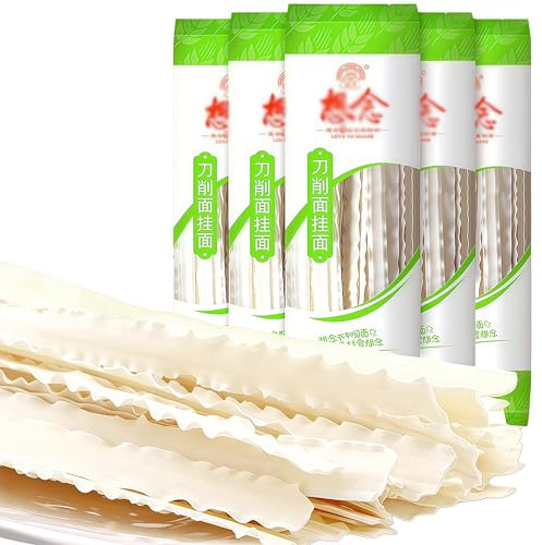 DAMAICHUHAI Knife Cut Noodles, Knife Sliced Noodles, Chinese Wide,8.46oz (240 g) Per Pack (5 Packs).
