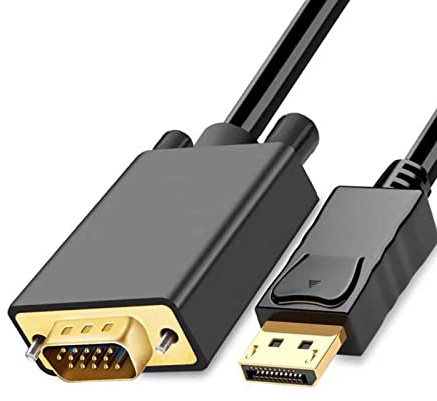 Cable Adaptador Eficiente DP a VGA Convertidor Estable Cable Adaptador DisplayPort a VGA para Sala de Entrenamiento Escolar Negro 1,8 M