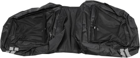 Amosfun Sacoche Double Arrière pour Porte-Bagages de Vélo, Grosse Capacité en PVC Noir Poche Filet Extérieure, Sacoche de Transport pour Cyclisme, VTT et Sorties en Plein Air