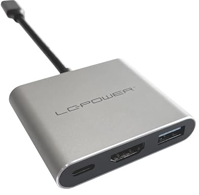 LC-Power LC-HUB-C-MULTI-4-V2 USB-C Hub | USB 3.0-Port | HDMI-Port | USB-C Power Delivery | 5 Gbit/s Superspeed | Plug'n'Play