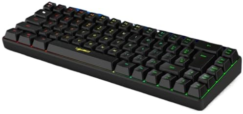 KBHwatqqB Tastiera a membrana compatta al 60% con retroilluminazione RGB, design ergonomico per PC e laptop(V200 Black)
