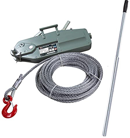 DEMA Handseilwinde 3,2t | Robuste Hand-Seilwinde | Bootswinde | Seilzug | Handwinde 3200 kg für Anhänger & Werkstatt