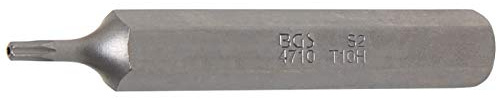 BGS 4710 | Bit | T-Profil (für Torx) mit Bohrung T10 | Länge 75 mm | Antrieb Außensechskant 10 mm (3/8) | Chrom-Vanadium-Stahl