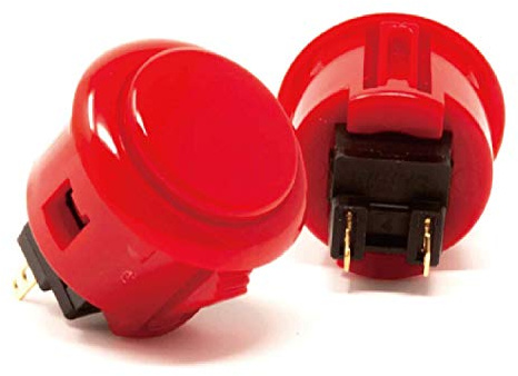 SANWA - 2 pulsanti originali OBSF-30, 30 mm, colore: rosso, per videogiochi Arcade Jamma videogiochi & Arcade Joystick Games Console (rosso) S@NWA