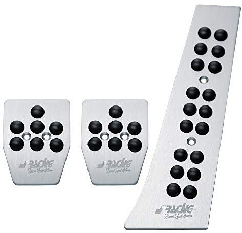 Simoni Racing 813/PW Spezial Kit 3 Chrom Alu Pedale mit Rutschfeste, Schwarz Gummi, Aluminium,